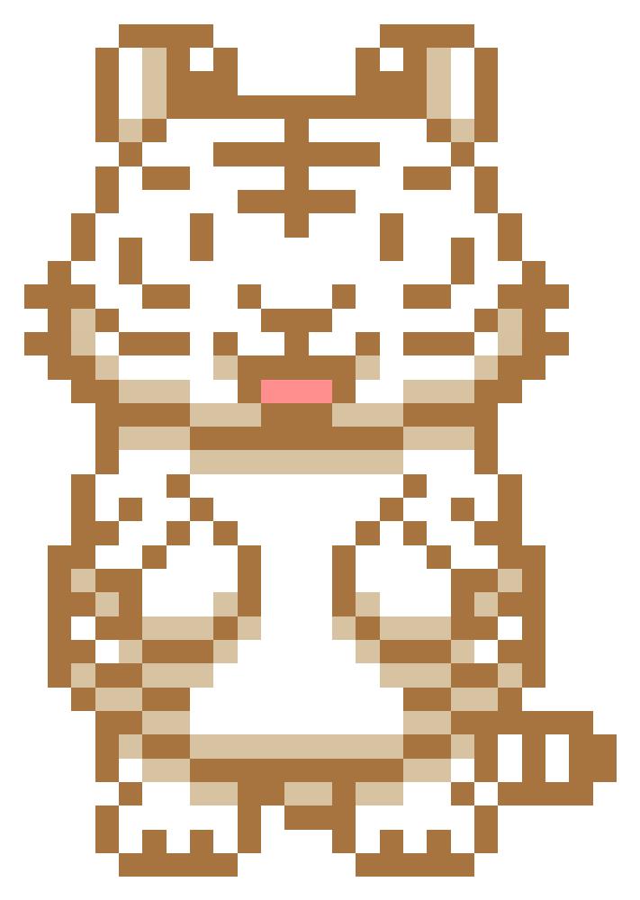 ドット絵白トラさんイラスト素材 | ドット絵トラさん