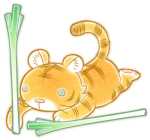 葱を立てている寅イラスト素材 サムネ