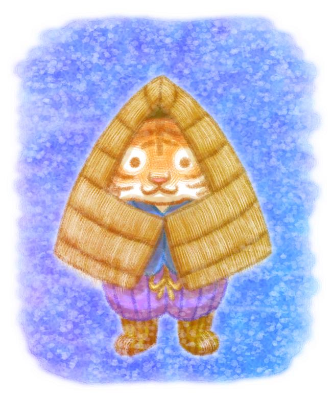 虎の雪ん子イラスト素材 | 雪と虎