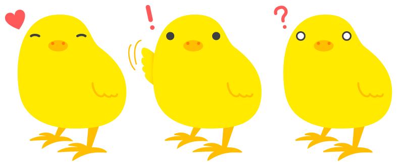 3匹のヒヨコのイラスト素材