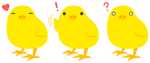 3匹のヒヨコのイラスト素材 サムネイル