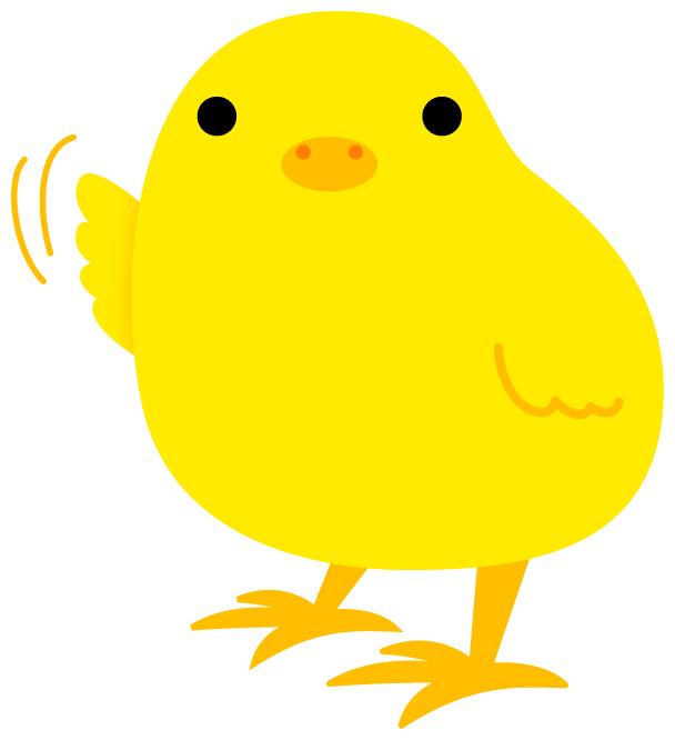 手を振るヒヨコのイラスト素材