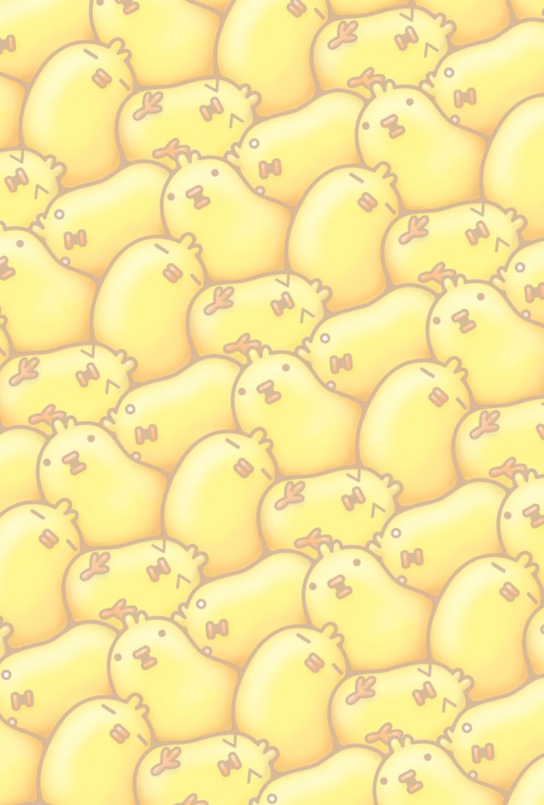 ヒヨコみっちり背景素材・薄め