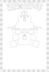 鏡餅の様な鶏イラスト年賀状ぬりえ サムネイル